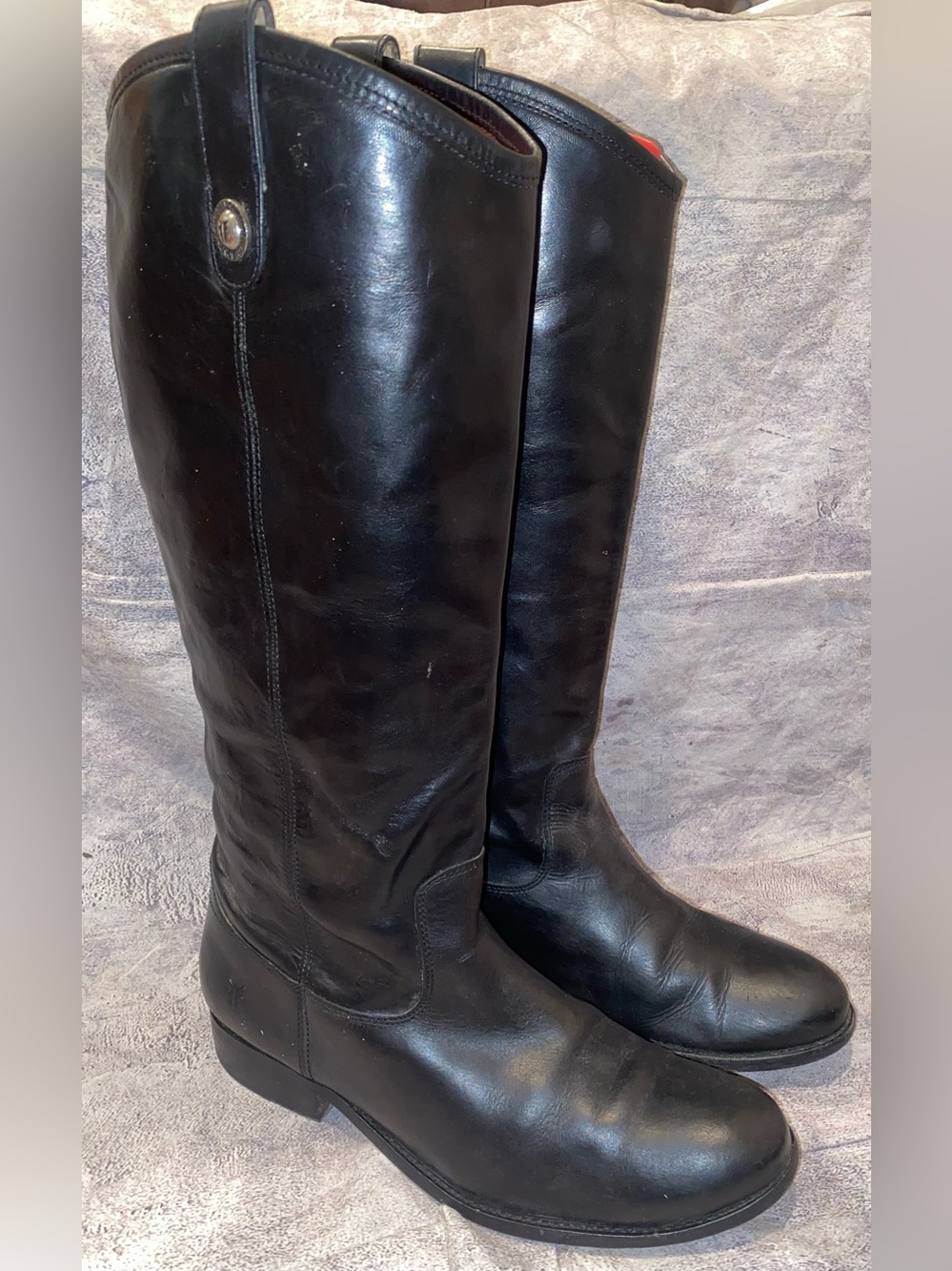 Frye Melissa Button 2 Black Leather Equestrian Riding Boots Campus 9.5 Western